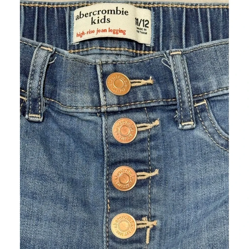 Abercrombie Kids High Rise Jean Legging False Button Fly Pants Girls Size‎ 11/12